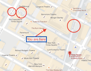 Street map of Times Sqaure.